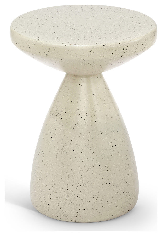 Anika Iron Terrazzo End / Side Table, Cream