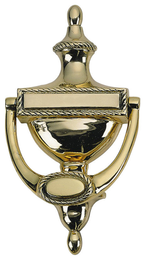 Rope Door Knocker 8", Polished Brass