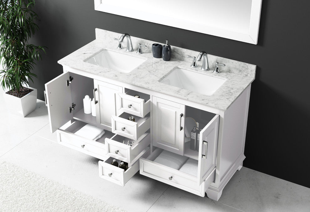 60" Double Sink Bathroom Vanity Base