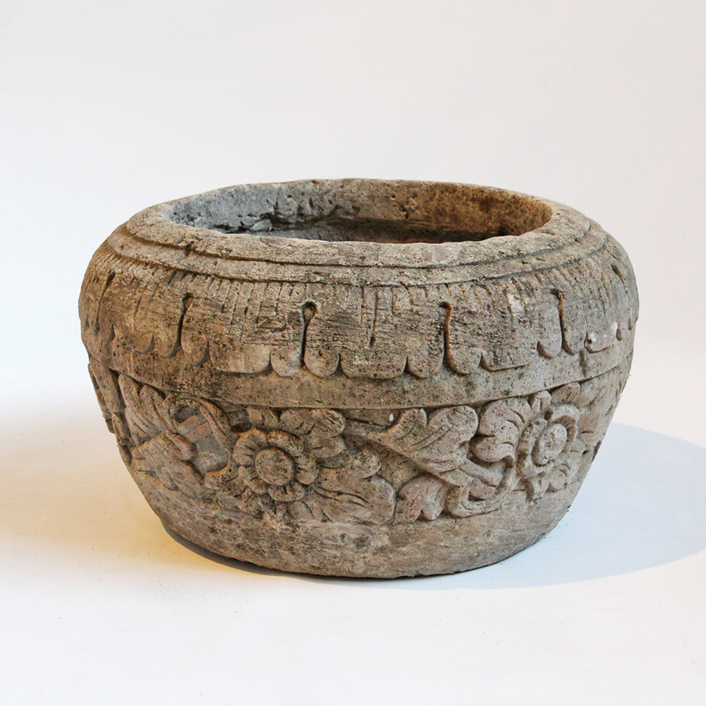 Stone Carved Garden Pot