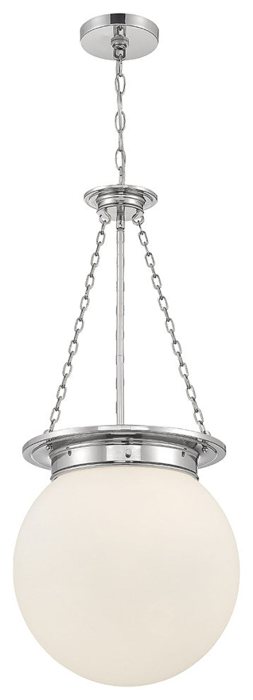 Manor 3-Light Pendant, Matte Black, Polished Nickel