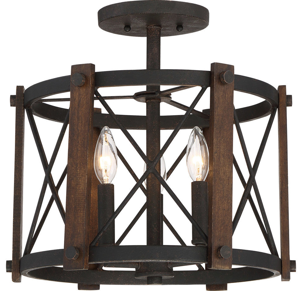 Quoizel Baron Three Light Semi-Flush Mount BRO1715MK