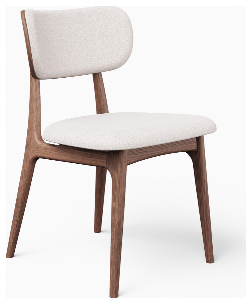 Claudia Side Chair, Set of 2, Harvest Jute Upholstery, Nogal
