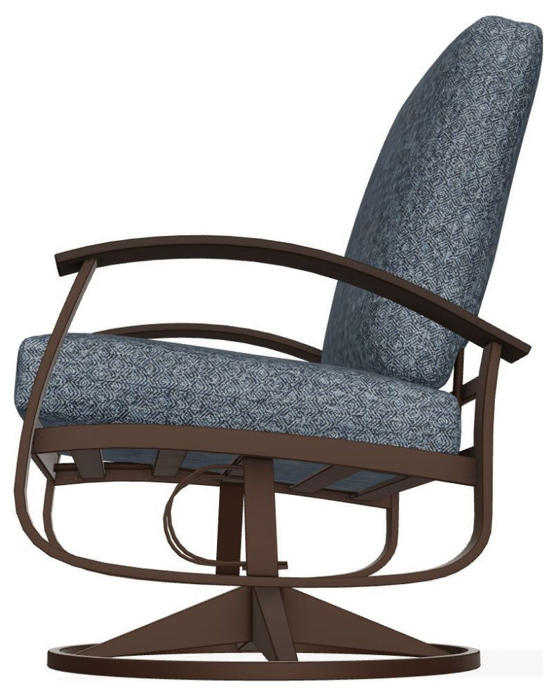 Belle Isle Cushion Outdoor Swivel Rocker, Restore Indigo/Kona