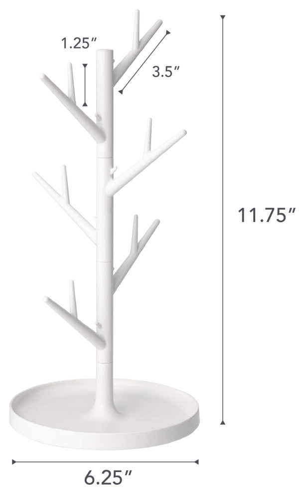 Branch Glass & Mug Tree, White