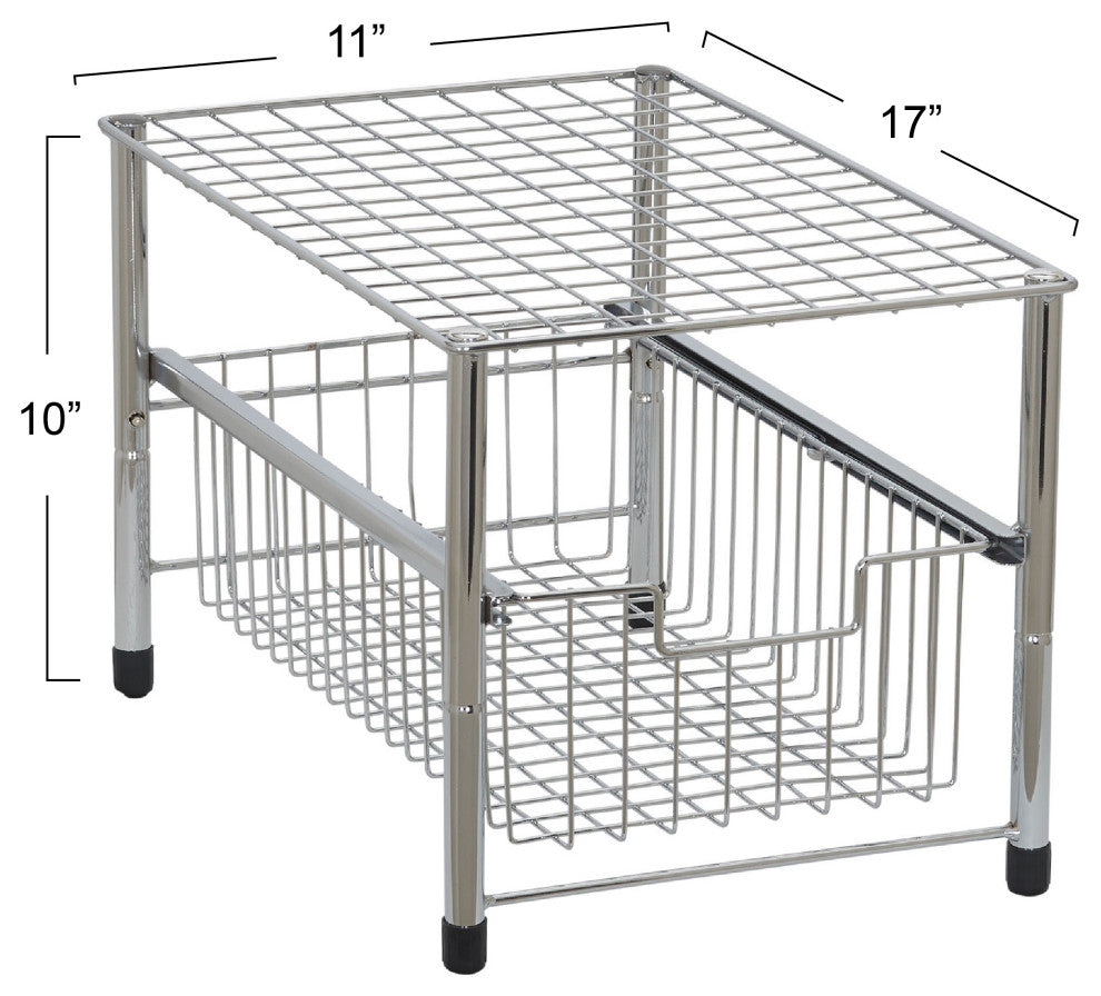 Single Basket Sliding Cabinet Organizer