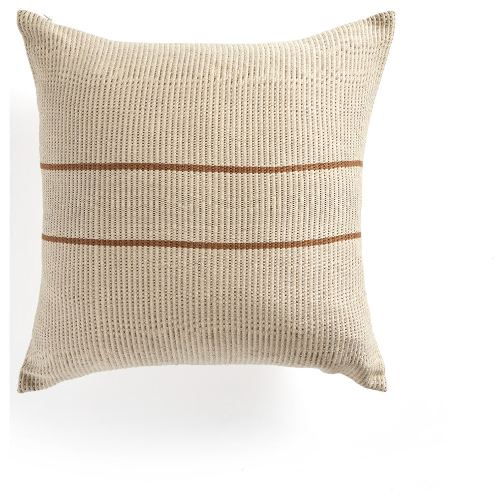 Handwoven Merido Pillow, Beige, 20"x20"
