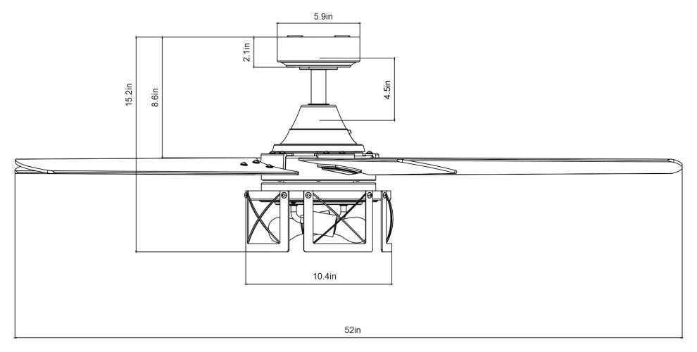 52 in. Reversible Blades Matte Black Ceiling Fan with Remote Control