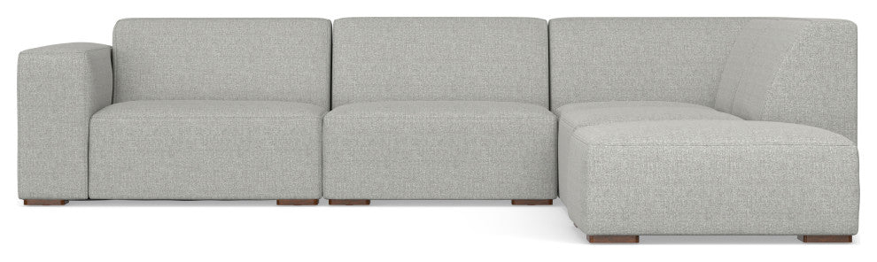 Rex Right Corner Sectional Modular Sofa with Ottoman in Tightly Woven