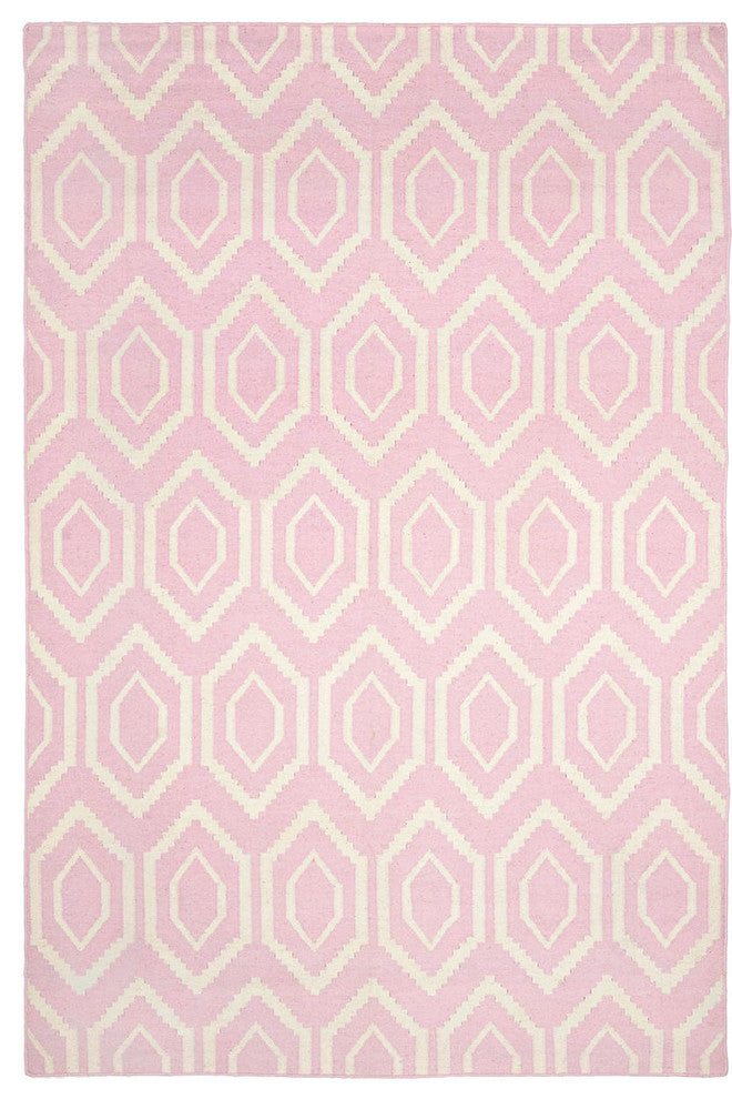 Safavieh Dhurries Dhu556C Pink, Ivory Area Rug
