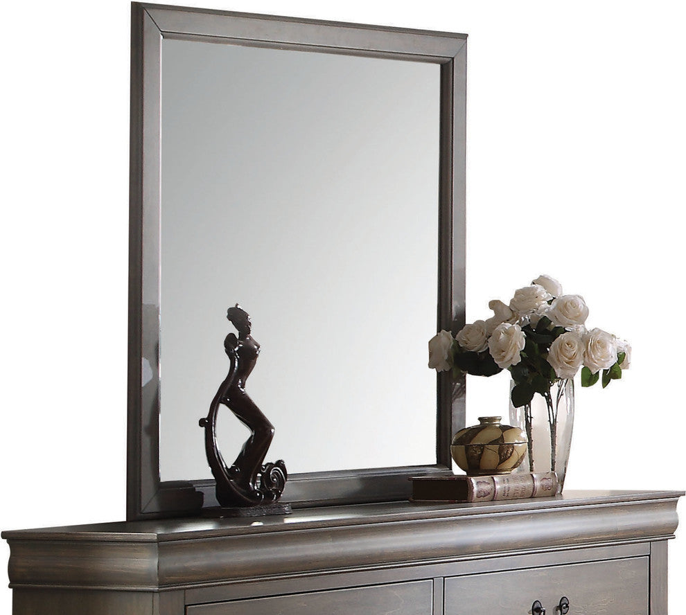 Louis Philippe Mirror, Antique Gray