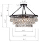 Arosa 9-Light Black Semi Flush Mount