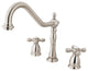 Kingston Brass Widespread Kitchen Faucet, Brushed Nickel
