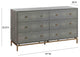 Pesce Shagreen 6 Drawer Dresser, Modern Grey Luxe Glam Buffet