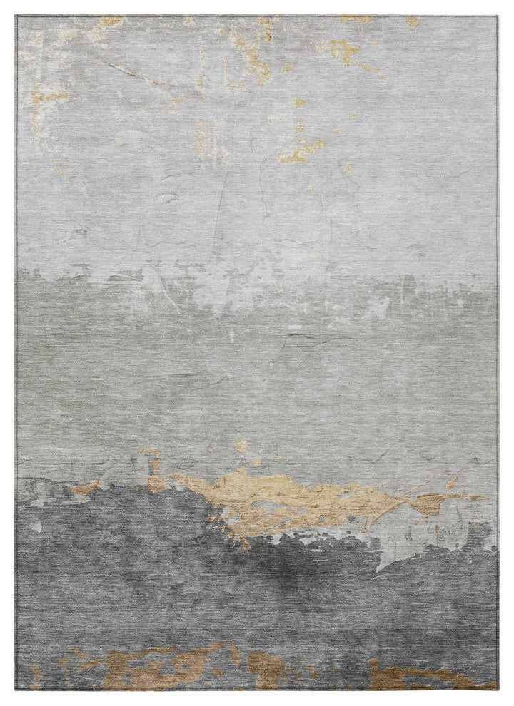 Machine Washable Indoor/Outdoor Chantille ACN1885 Gold 9' x 12' Rug