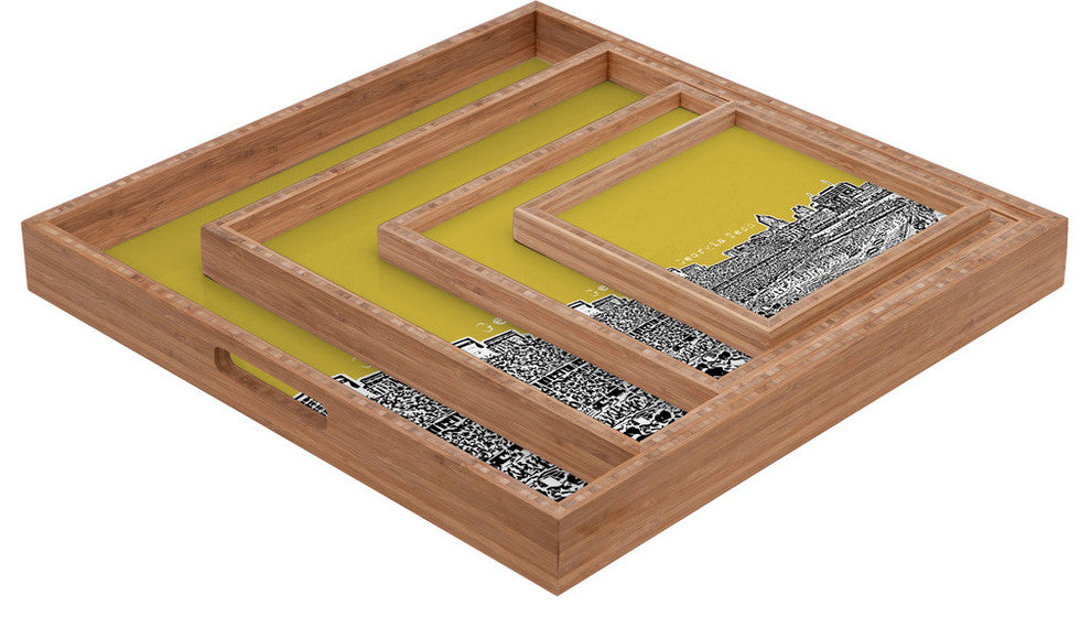 Deny Designs Bird Ave Georgia Tech Yellow Square Tray