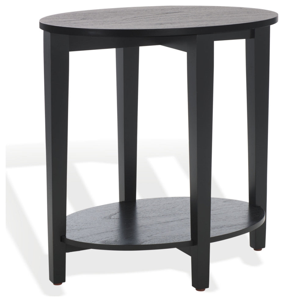 Safavieh Couture Leonardi Oval Wood Accent Table, Black
