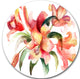 Lily Flowers Watercolor Illustration, Floral Round Wall Art, 23"