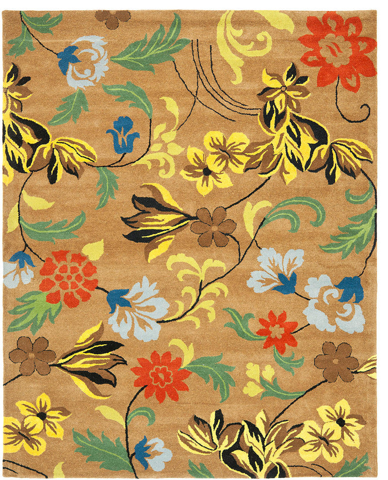 Safavieh Soho Soh736A Floral Rug, Brown/Multi, 8'0"x8'0" Round