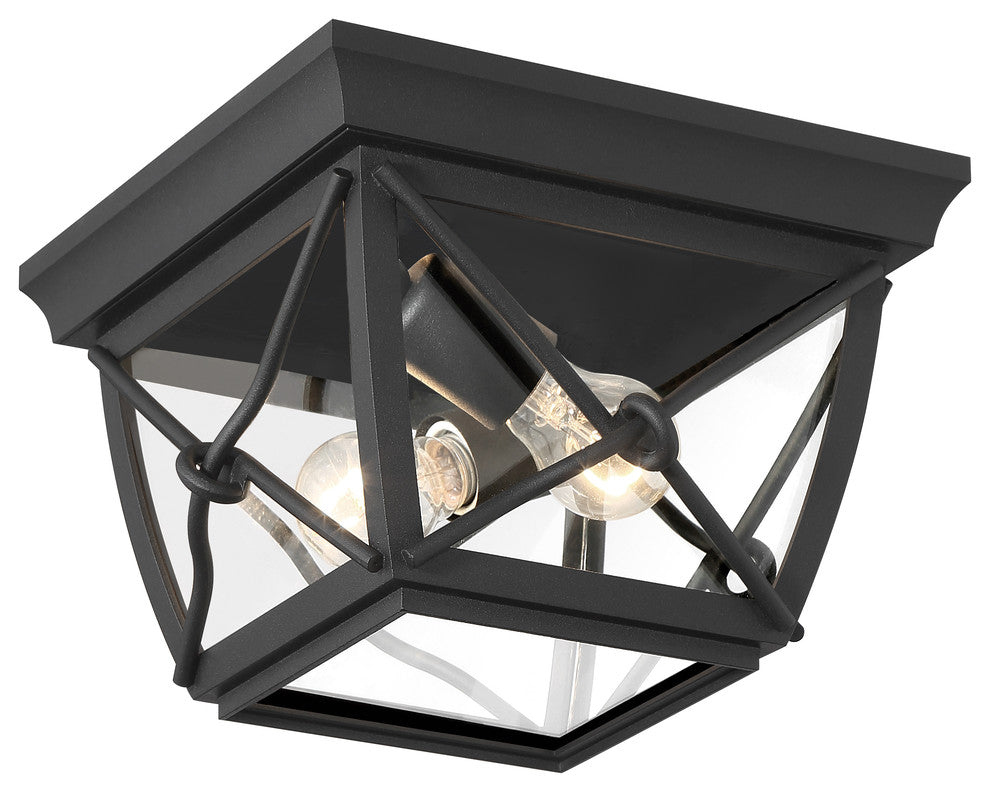 Belmont 1 Light Outdoor Flushmount, Black
