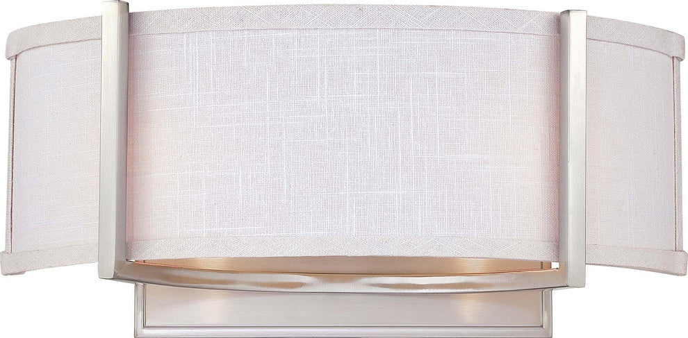 Contemporary Gemini 2-Light Wall Sconce, Brushed Nickel Finish