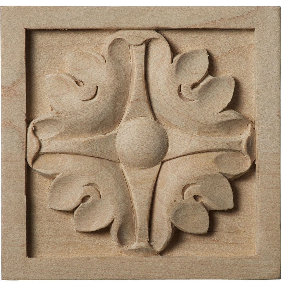 3 1/2"W x 3 1/2"H x 3/4"D Medium Edinburgh Rosette, Lindenwood