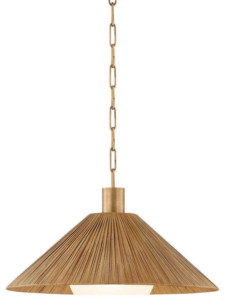 Troy Lighting Woodside Pendant Patina Brass, 22"Lx22"Wx13.25"H
