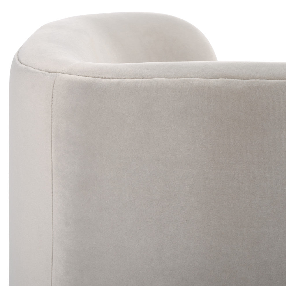 Safavieh Couture Frieda Velvet Tete A Tete Chair, Light Grey