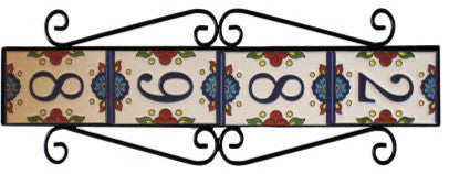 Wrought Iron House Number Vertical Frame Mission 4