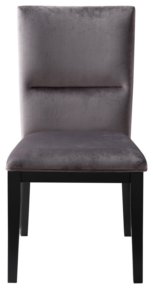 Amalie Side Chair Grey Velvet