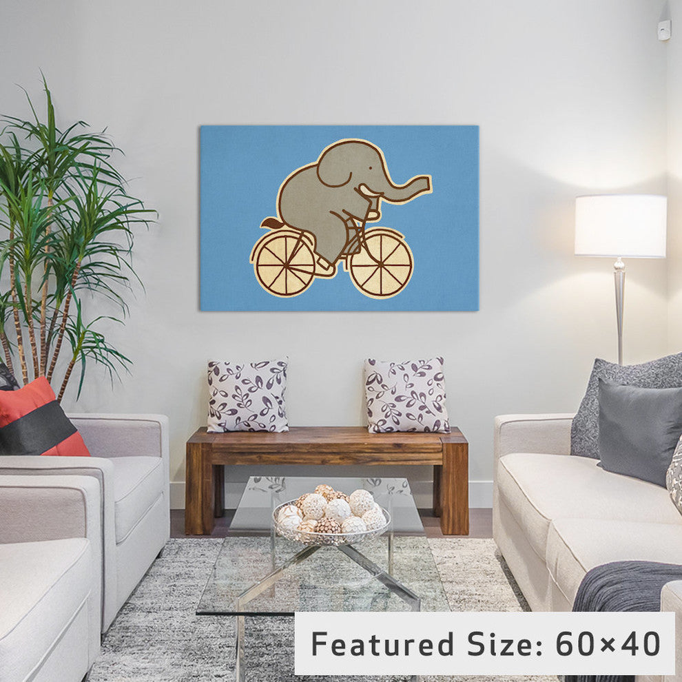"Elephant Cycle Landscape #2" by Terry Fan, 18x12x1.5