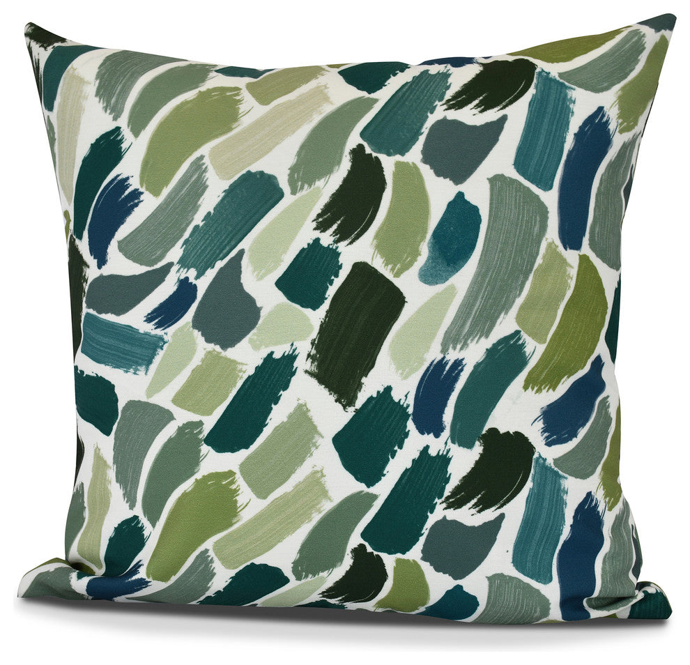 Wenstry, Geometric Print Outdoor Pillow, Green, 18" x 18"