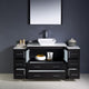 Torino 60" Espresso Modern Bathroom Vanity With 2 Side Cabinets, FFT9162CH