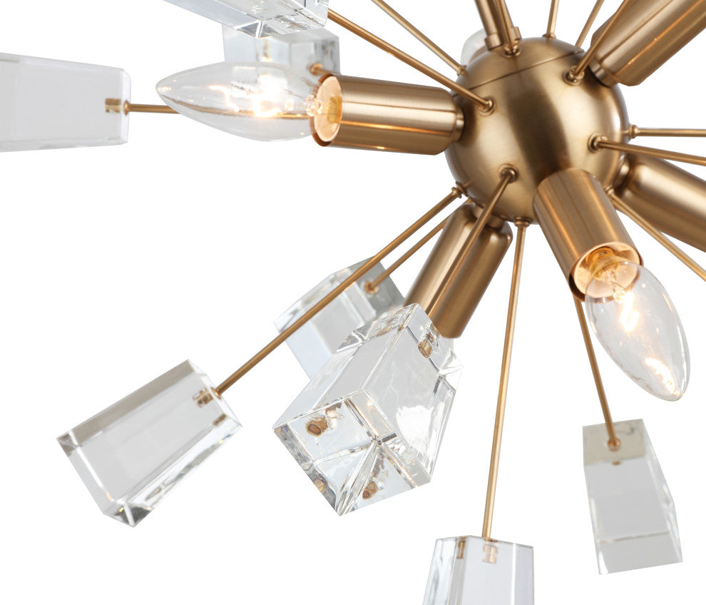Woodbridge Lighting Stardust 6-Light Sputnik Chandelier, Brass