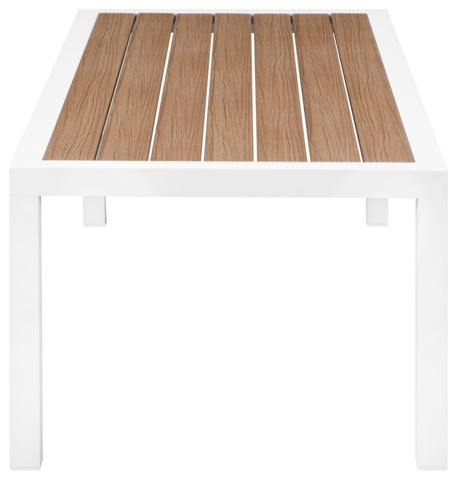 Nizuc Outdoor Patio Aluminum Coffee Table, Brown