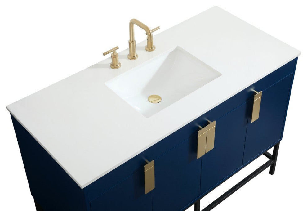 Home Living 22" Modern Blue-Light Bathroom Vanity