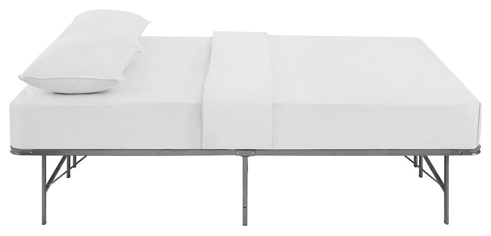 Horizon Queen Stainless Steel Bed Frame, Silver