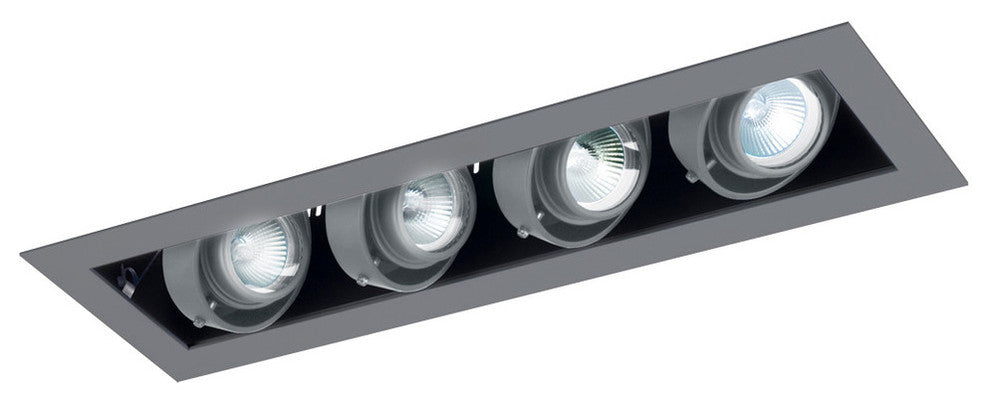 4-Light Linear New Construction, Silver Trim, Silver Gimbal, Black
