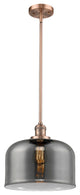 X-Large Bell 1-Light LED Pendant, Antique Copper, Glass: Smoked