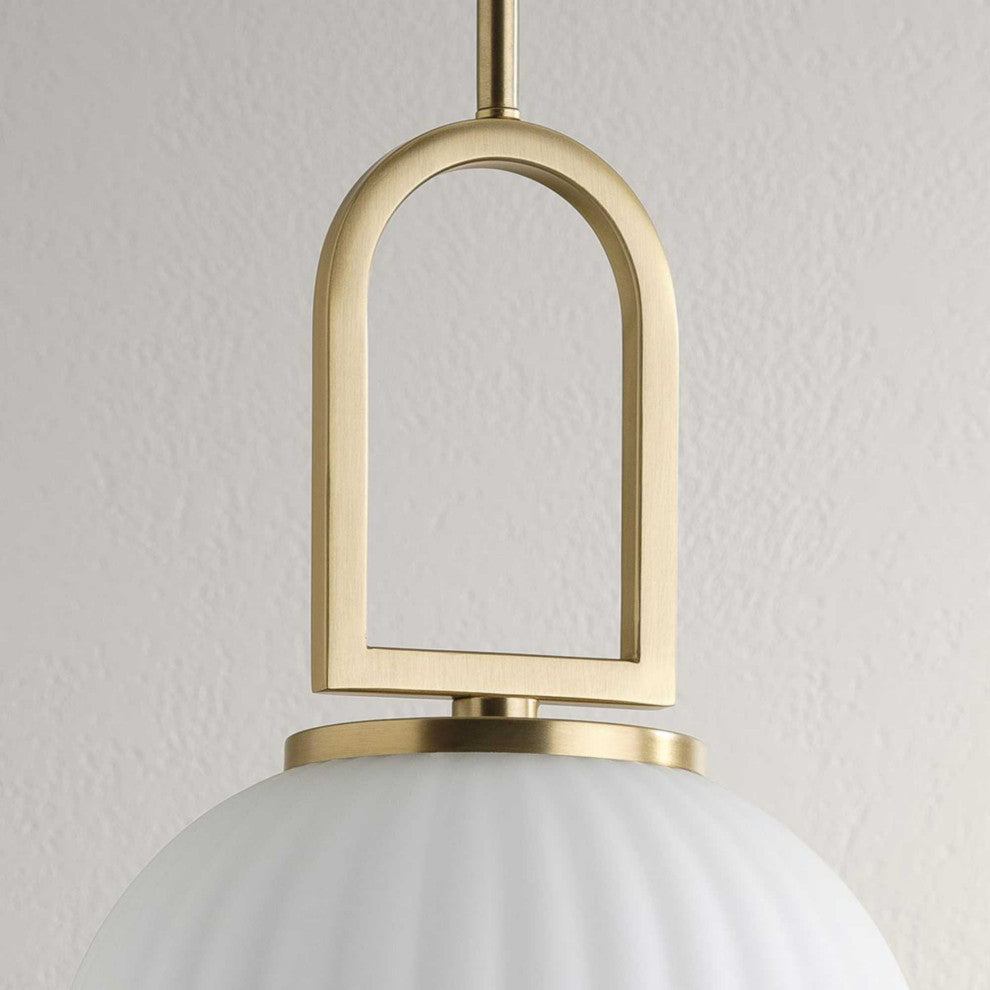 Stanza Collection One-Light New Traditional Pendant Light, Brushed Gold