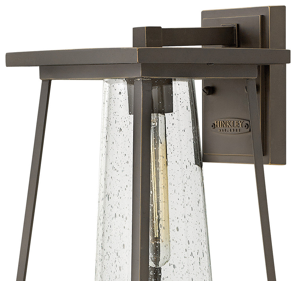 Hinkley Burke Medium Wall Mount Lantern, Oil Rubbed Bronze With Clear Glass