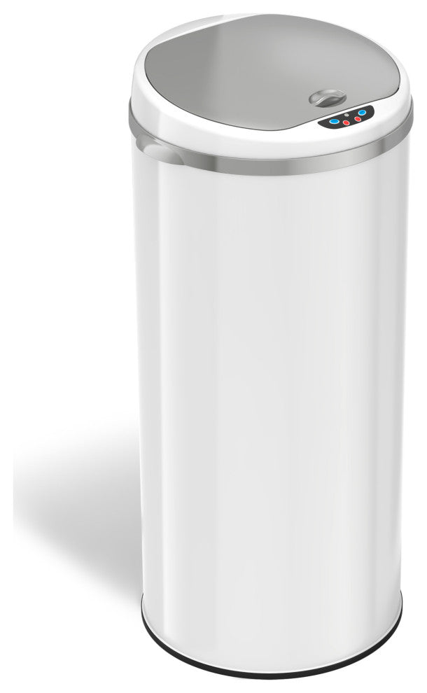 iTouchless Sensor Trash Can with AbsorbX Odor Filter, Pearl White, 13 Gallon