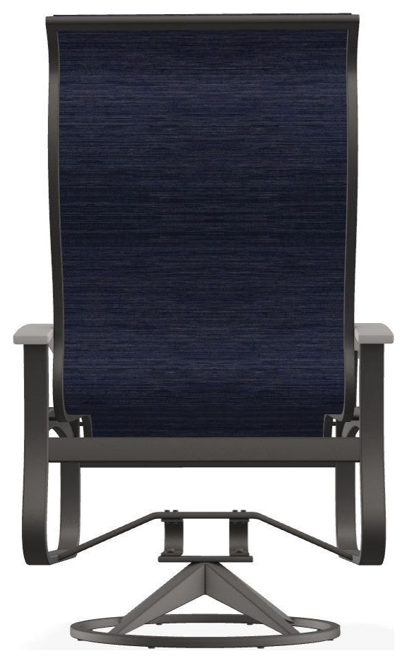Belle Isle Sling Outdoor Swivel Rocker, Collect Indigo/Warm Gray