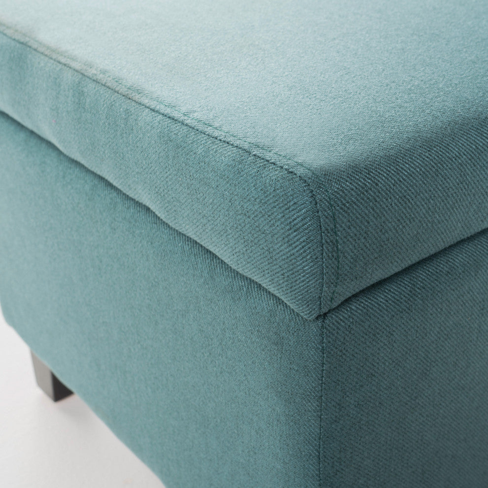GDF Studio Breanna Contemporary Storage Ottoman, Dark Teal Fabric