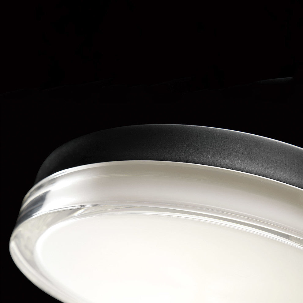 Pi 9" LED Round Flush Mount 3000K, Black