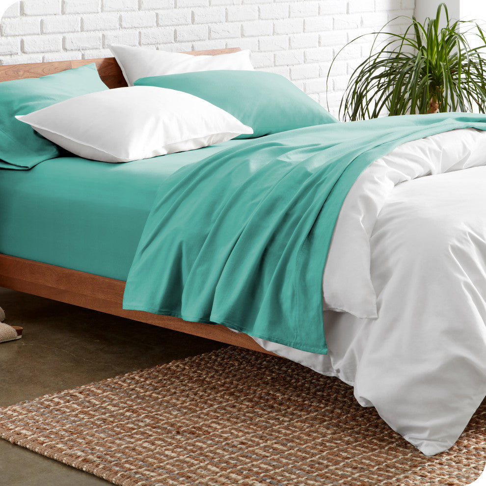 Bare Home Twin XL 1800 Microfiber Sheet Set, Turquoise