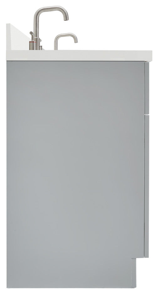 ARIEL Hamlet 73" Double Bath Vanity in Grey With Quartz Vanity Top