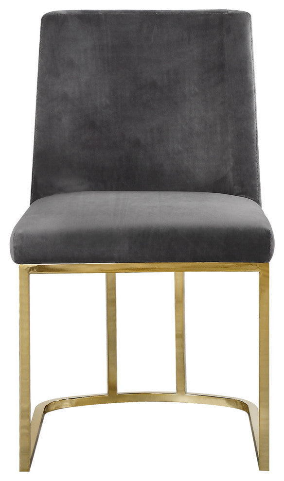 Heidi Velvet Dining Chairs, Set of 2, Gray