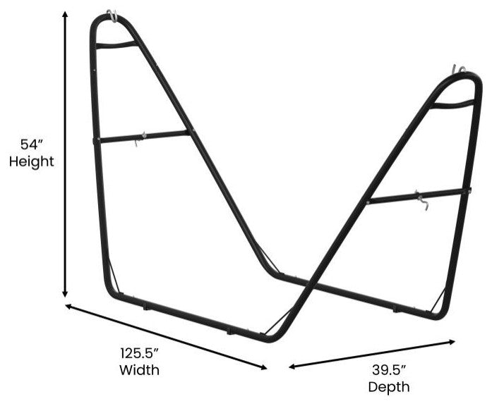 Rigby 2 Person Steel Heavy Duty Hammock Stand, 550 LBS Weight Capacity, Black