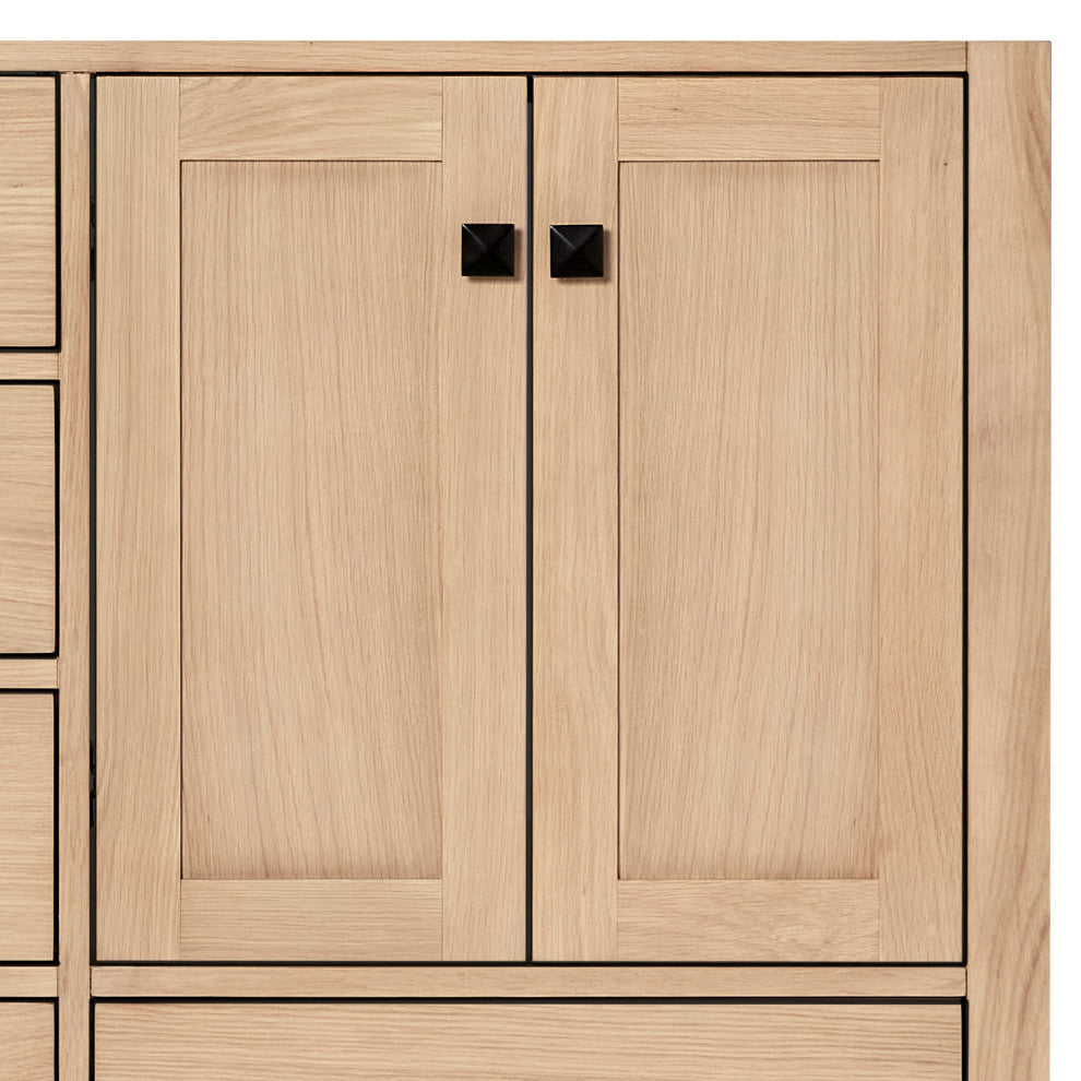 ARIEL Cambridge 66 in. Double Sink Base Cabinet In Oak